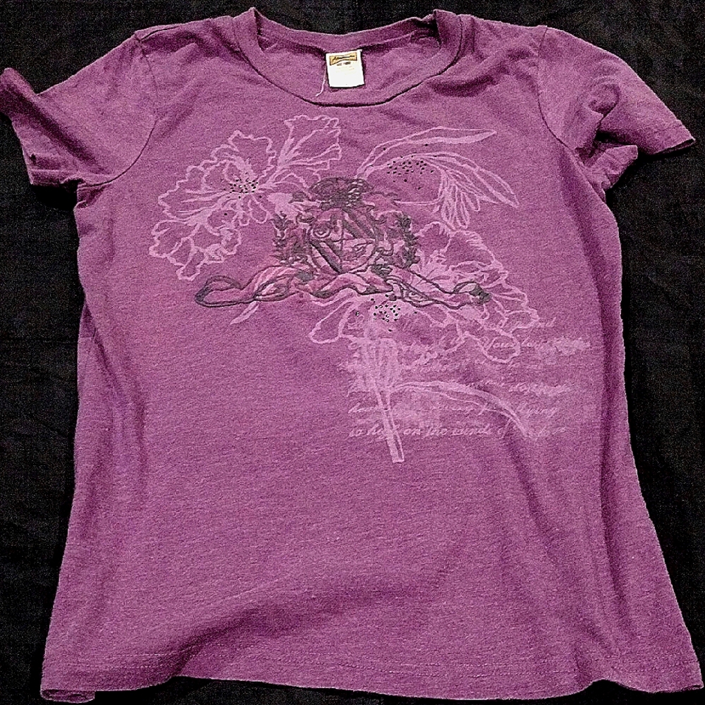 Abercrombie Kids Purple Floral Graphic Tee